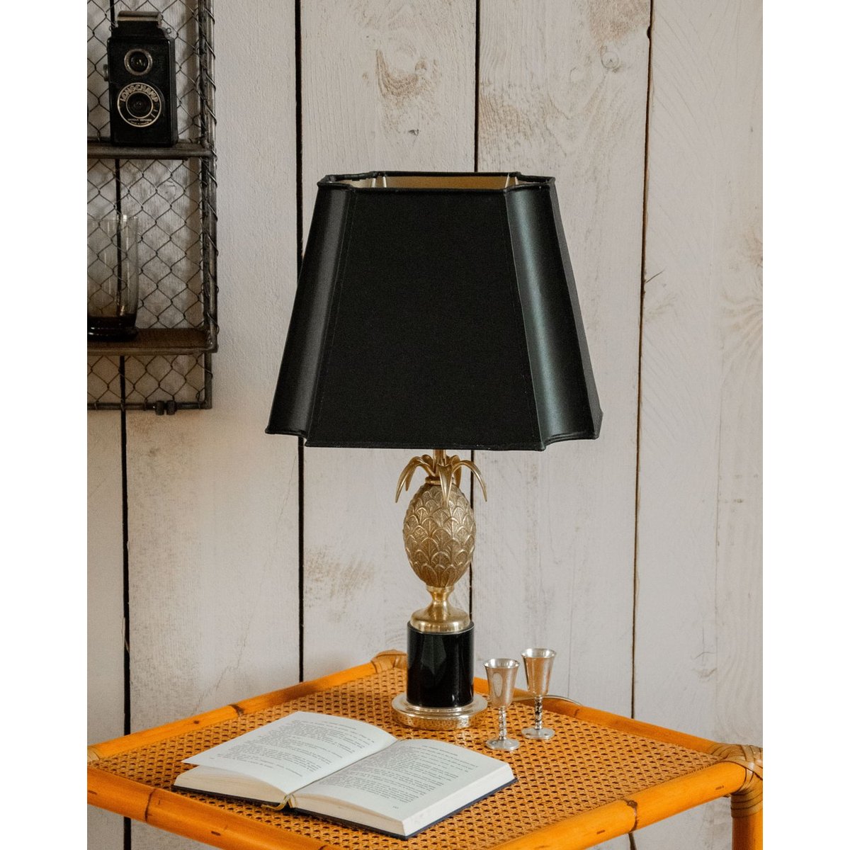Lampe à poser en bronze Julia N°579 - Bon état noir, DEBONGOUT