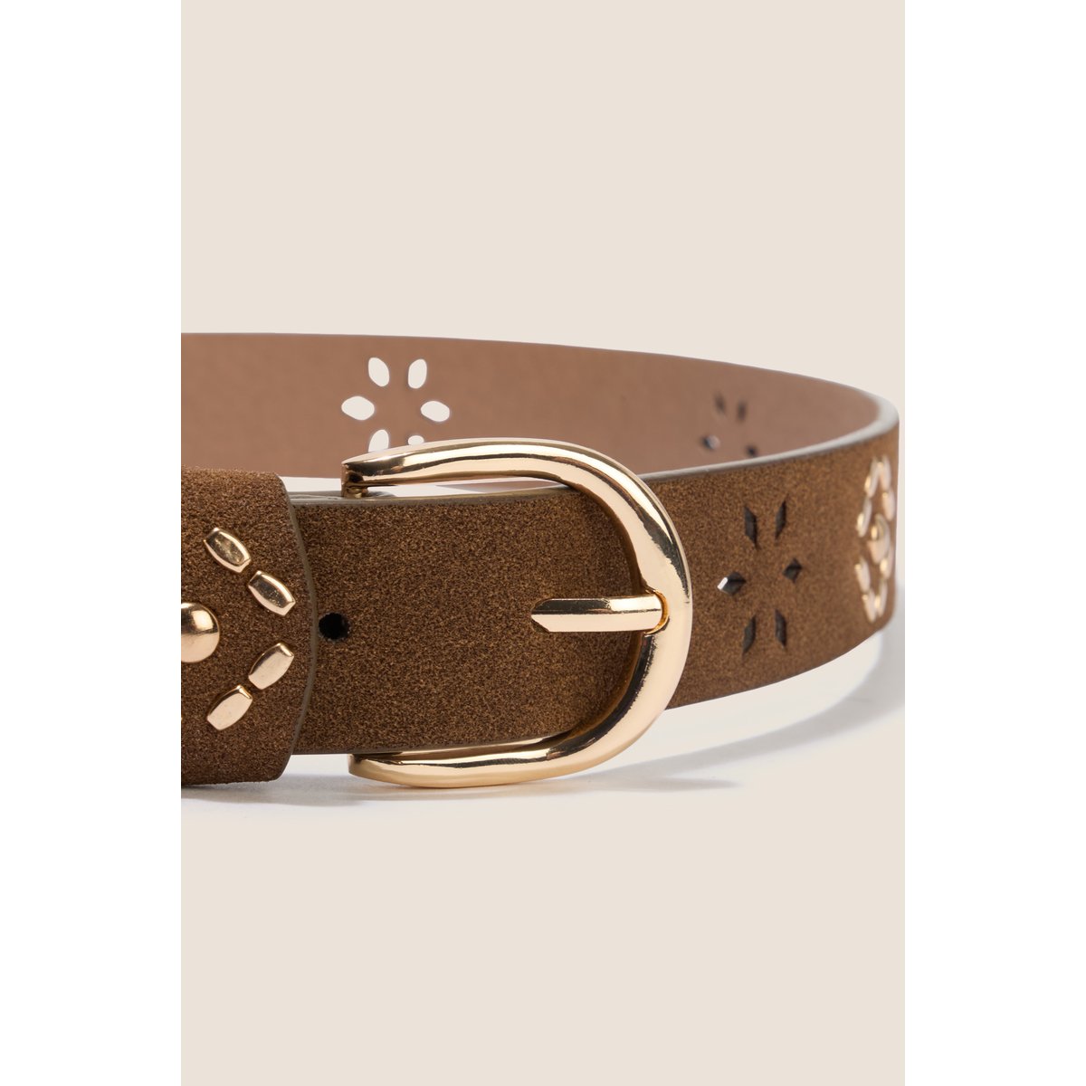 Ceinture fine aspect daim marron foncé, BREAL