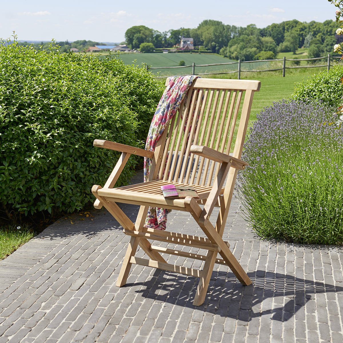 Fauteuil de jardin en teck massif pliant  MIDLAND naturel, BERAH GETAH