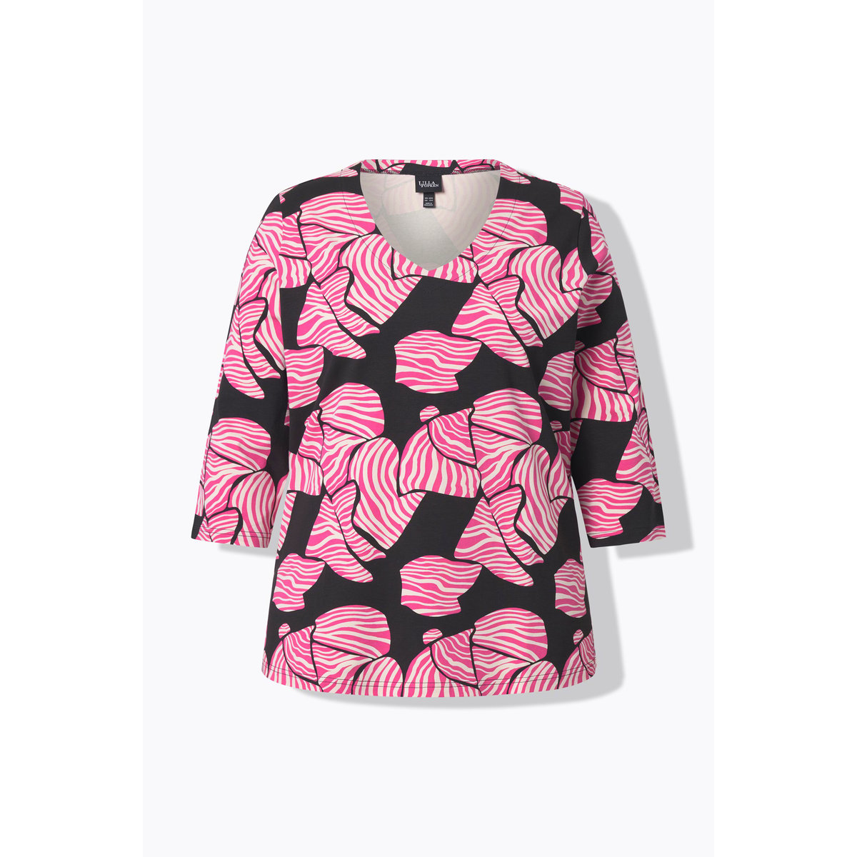 T-shirt Classic Fit, motif nœuds noir, ULLA POPKEN