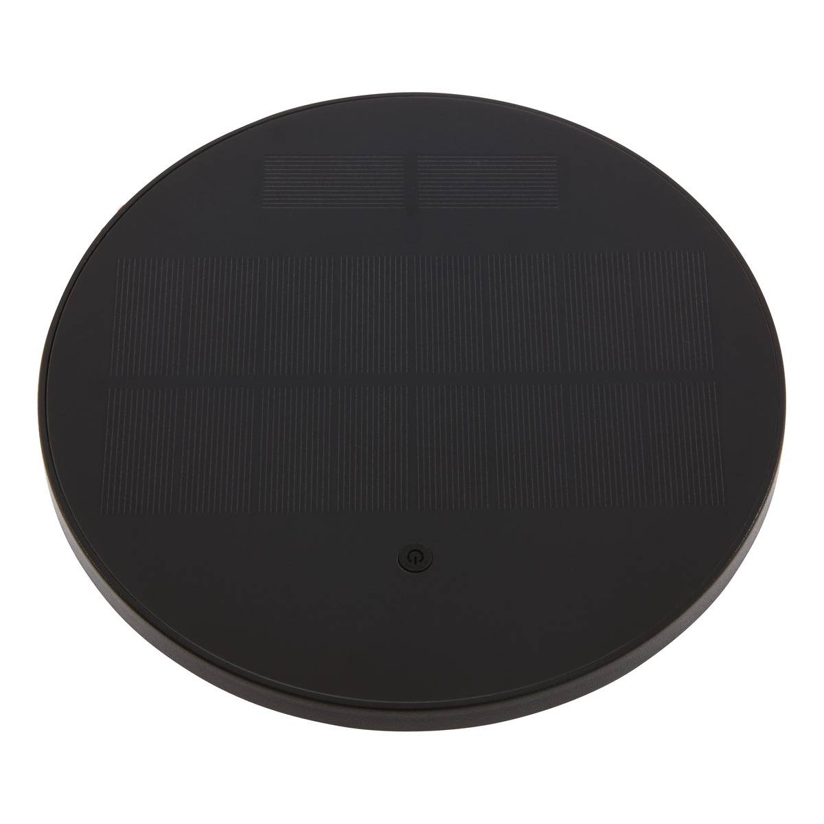 Lampe solaire à poser en corde tressée LINY gris graphite, HESPERIDE