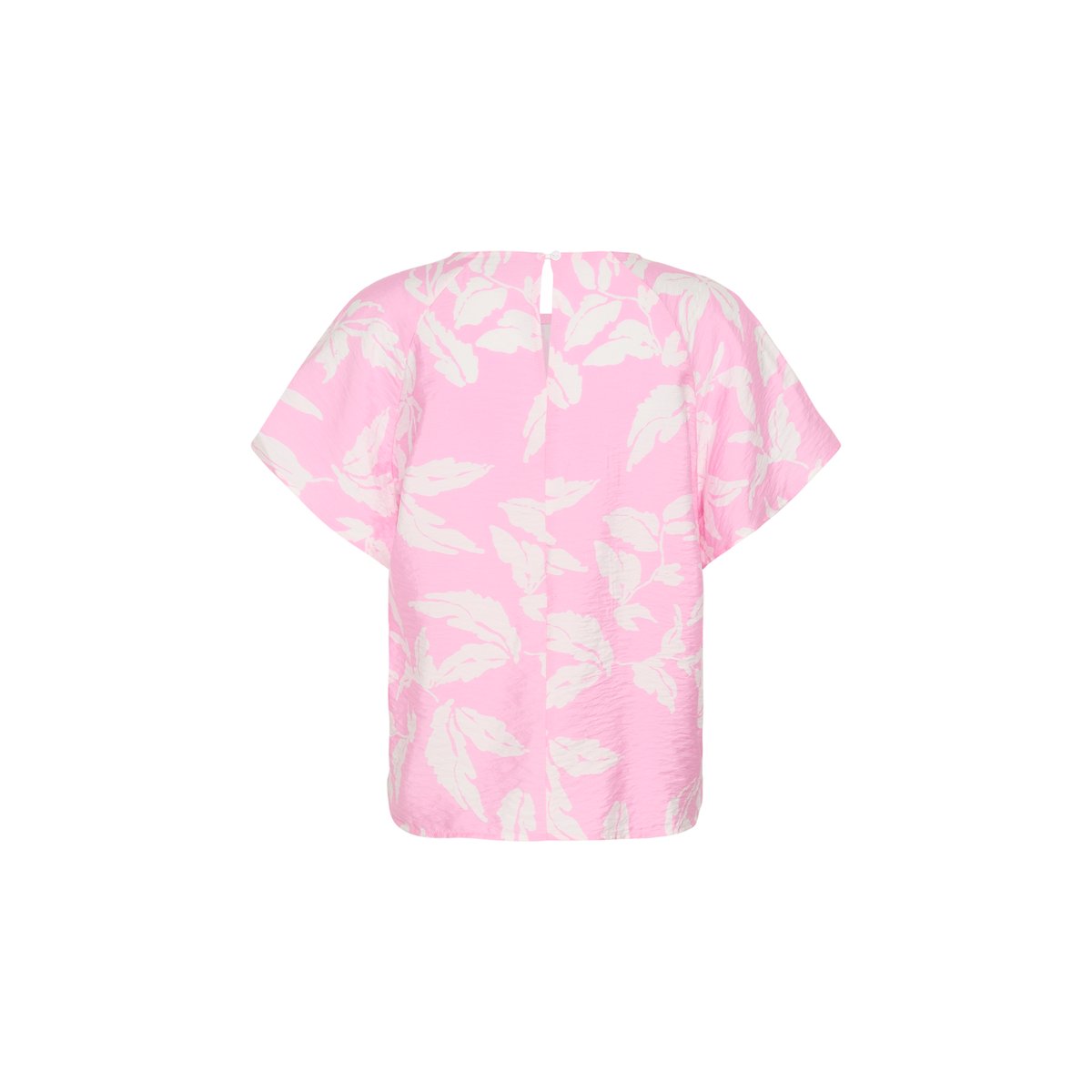 Blouse à manches longues rose blanc pink frosting chalk leafs, KAFFE