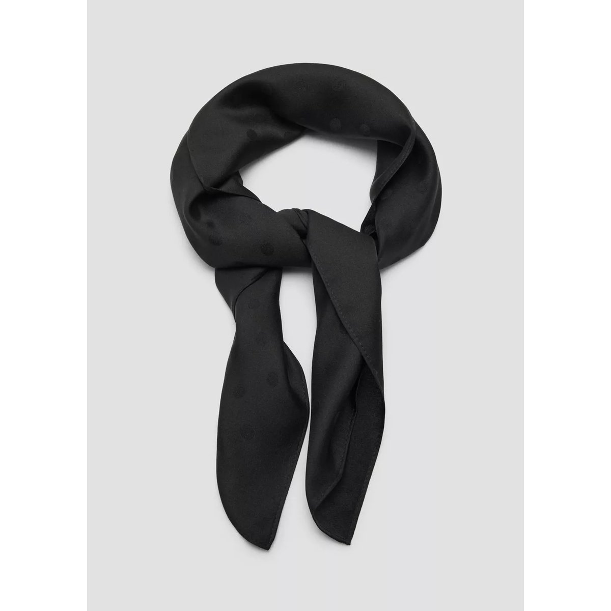 Mouchoir carré à pois noir, MANGO