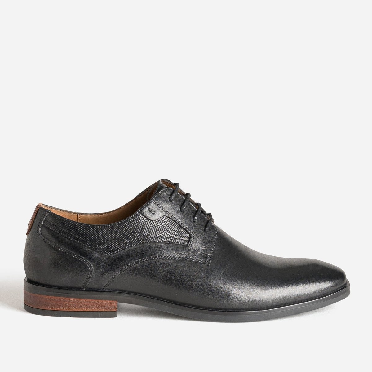 Derby en cuir FLEURIS noir, ERAM