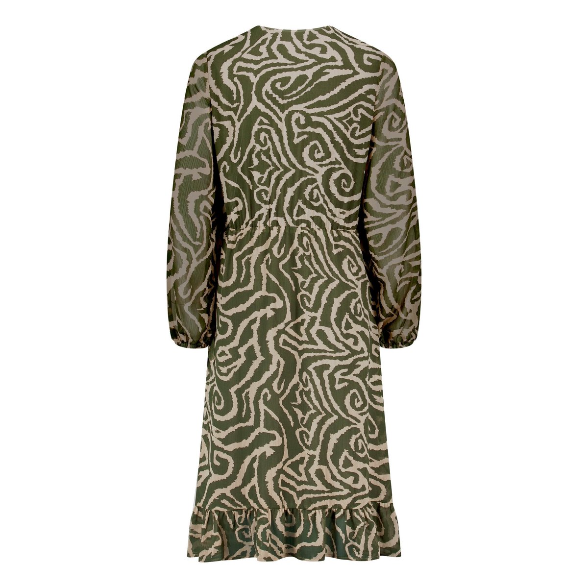 Robe en chiffon à motifs khaki/cream, CARTOON