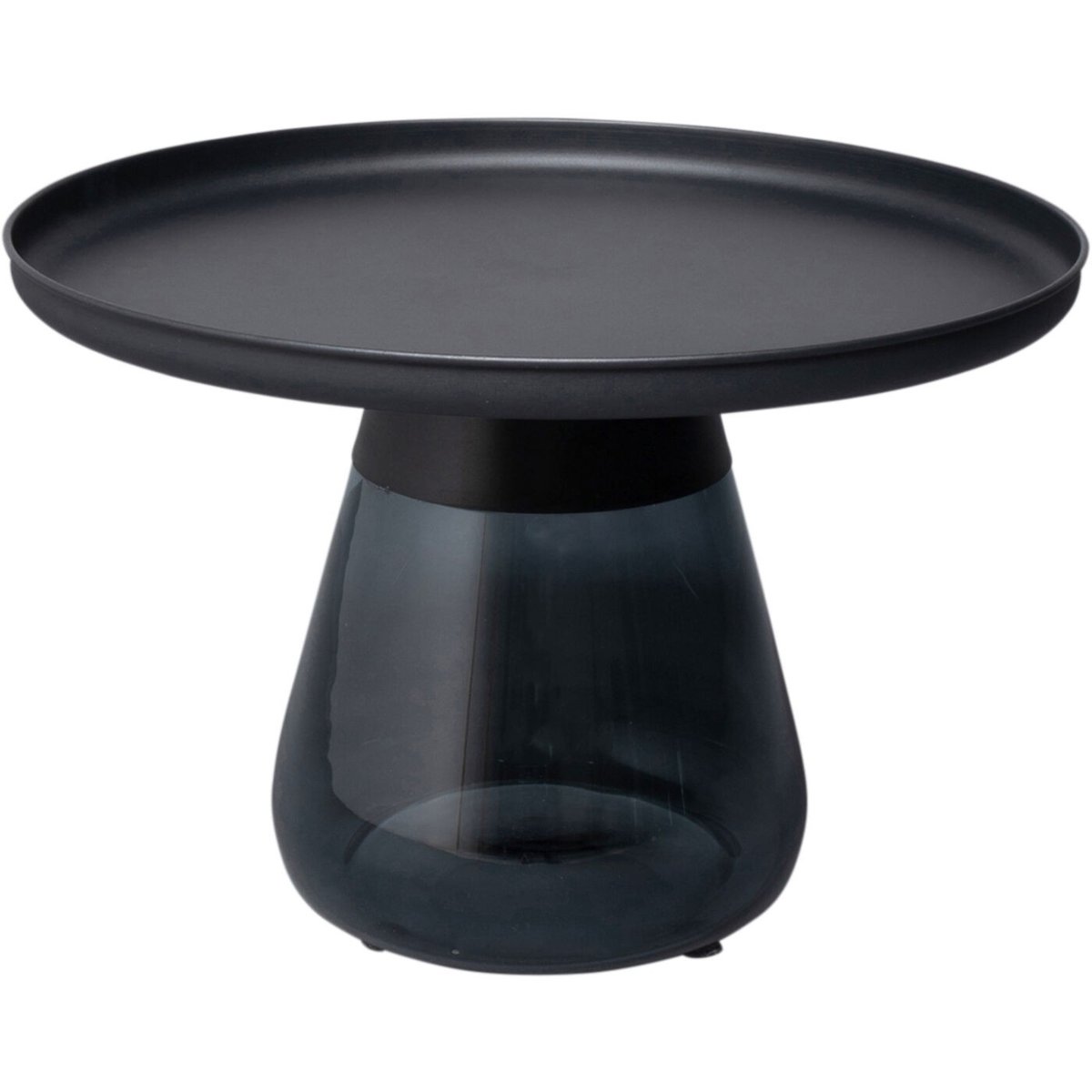 Table basse ronde en verre et acier, BOTTIGLIA noir, KARE DESIGN