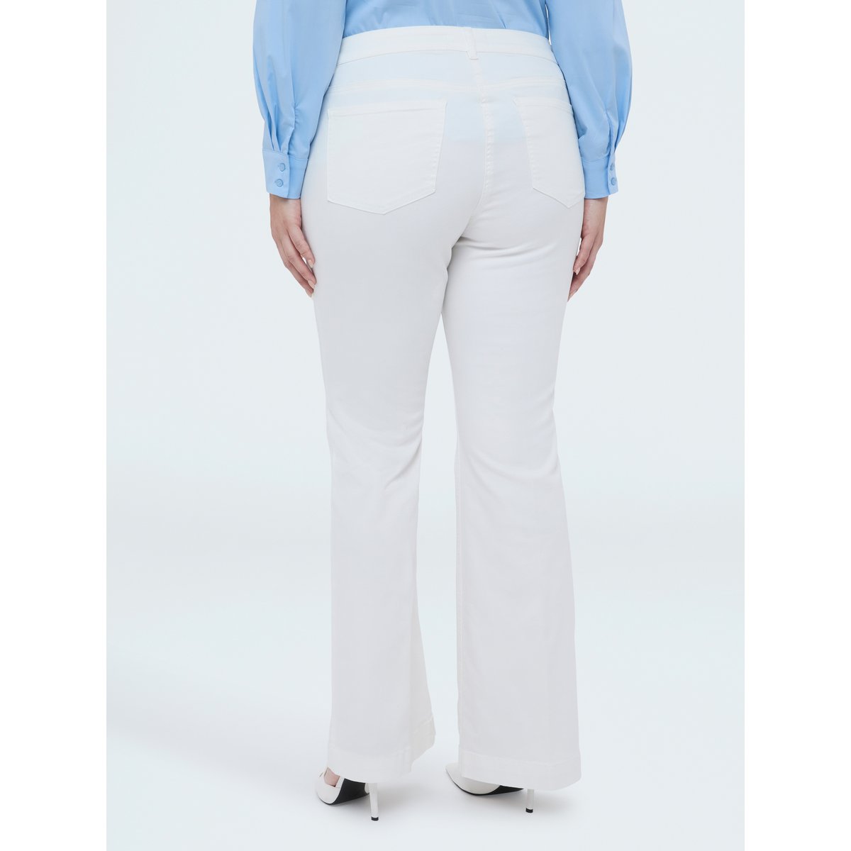 Pantalon Flare avec boutons décoratifs blanc, FIORELLA RUBINO