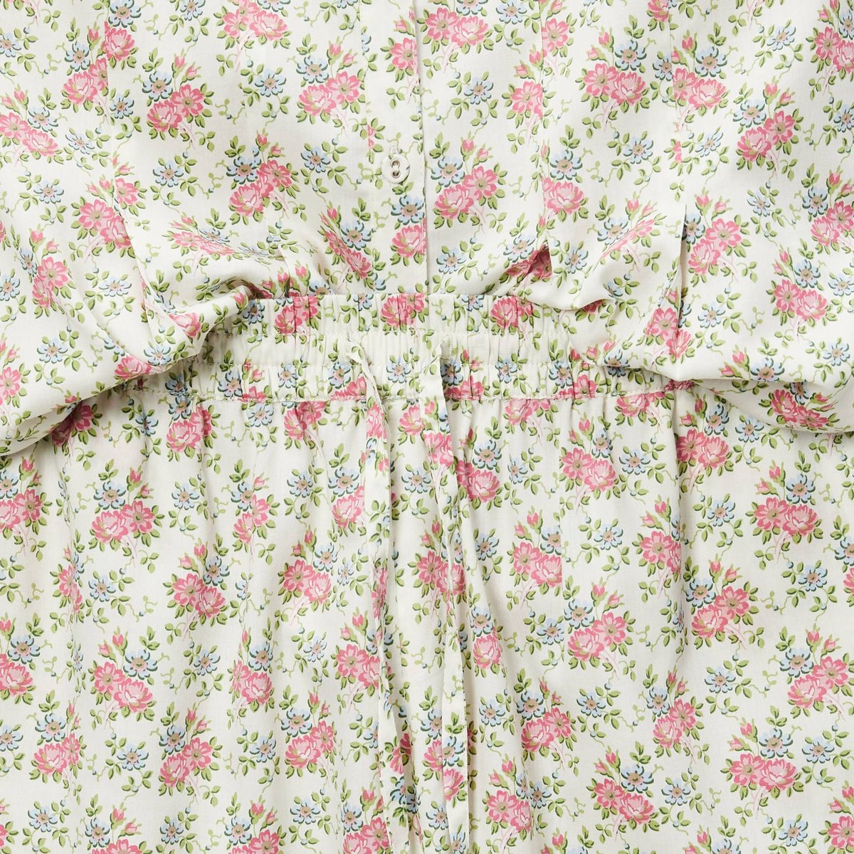 Pyjama à fines bretelles imprimé en coton bio GOTS ecru, MONOPRIX