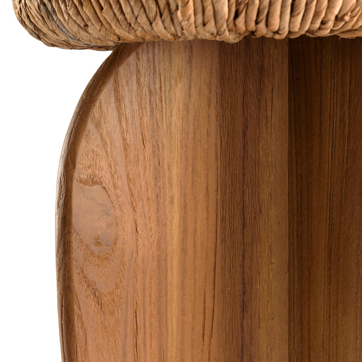 Lampe 30x30cm en rotin couleur naturelle et bois de teck recyclé SWING bois naturel, PIER IMPORT