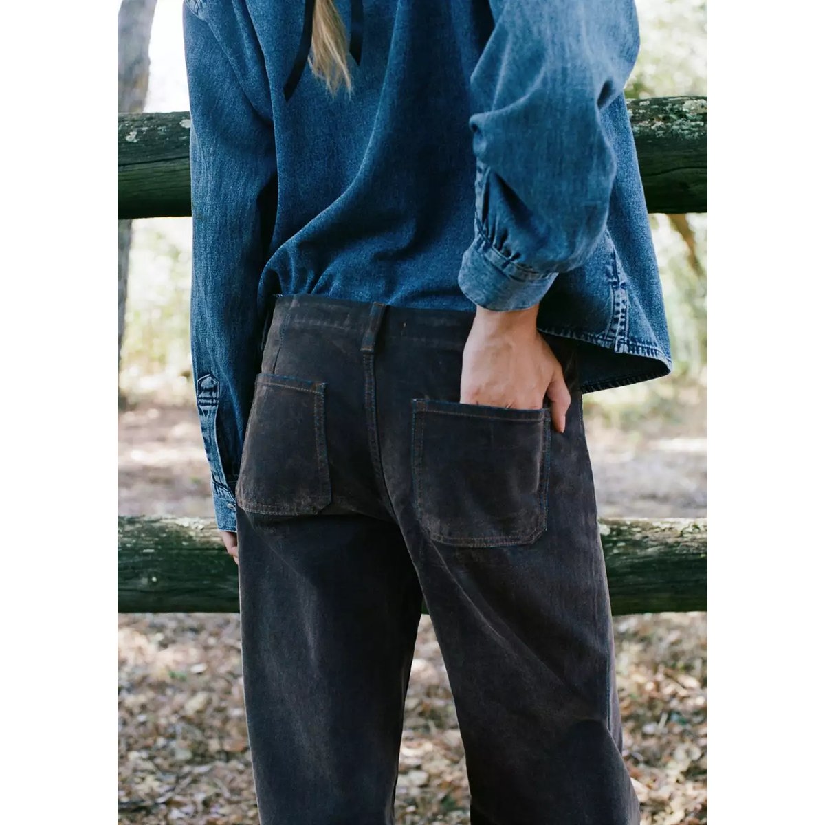 Jean wide leg en velours chocolat, MANGO TEEN