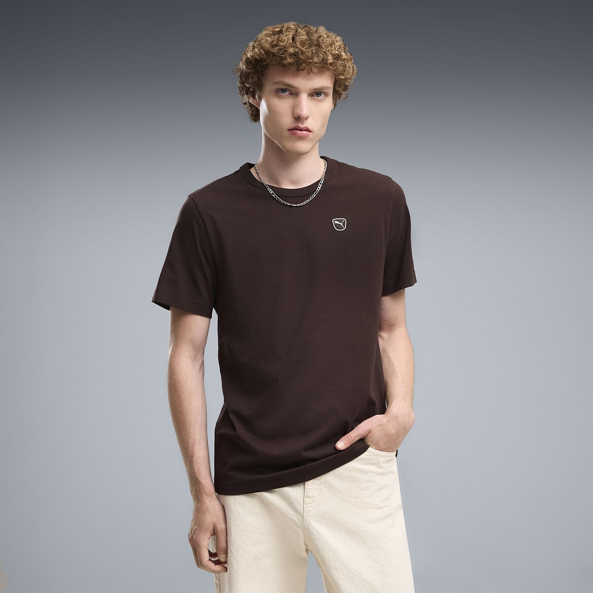 T-Shirt mit Pailletten-Motiv schokolade, PUMA
