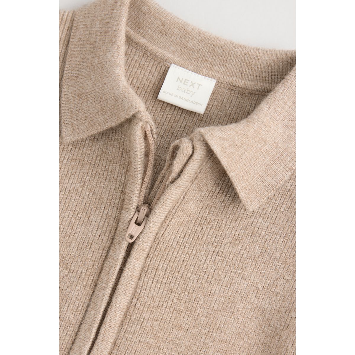 Cardigan zippé en maille pour bébé marron fauve, NEXT