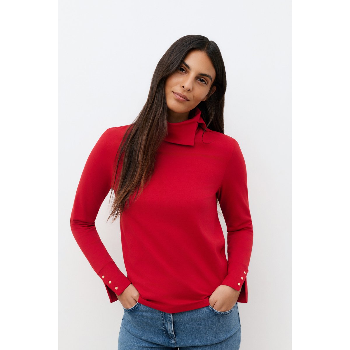 T-shirt droit col roulé TVADIM rouge, CAROLL