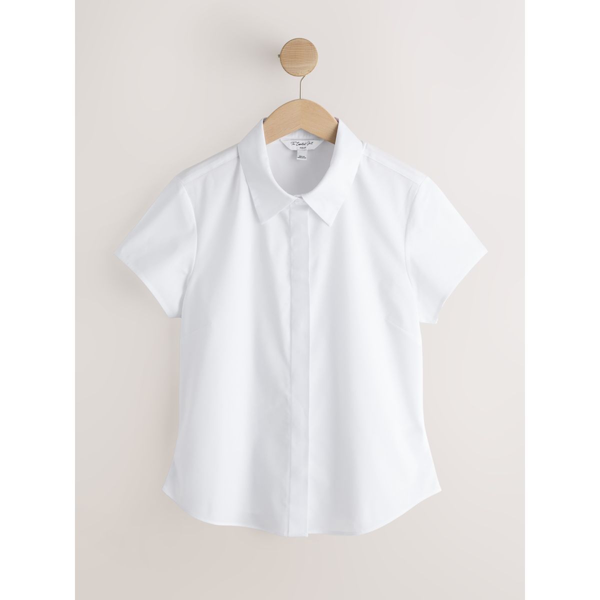 Chemise stretch ajustée à manches courtes blanc, NEXT