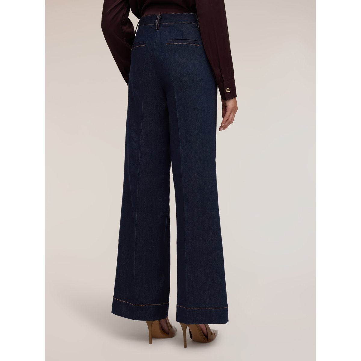 Jean palazzo façon tailleur bleu, MOTIVI
