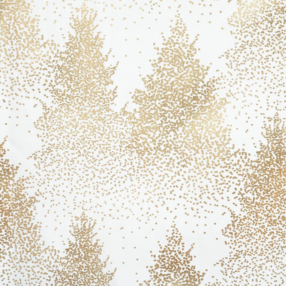 Nappe imprimée sapin 140 x 360 cm blanc et or GRAN blanc, ATMOSPHERA