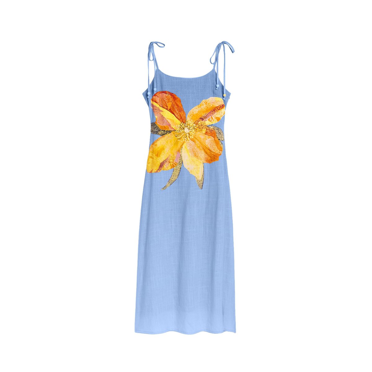 Robe longue imprimée bleu, DESIGUAL