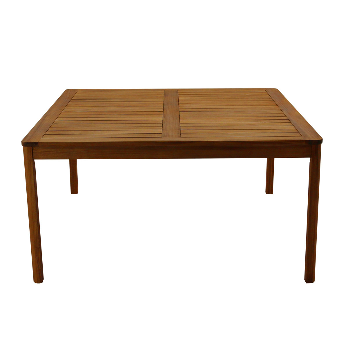Table de jardin carrée en bois massif L147 cm AKIS naturel, MILIBOO