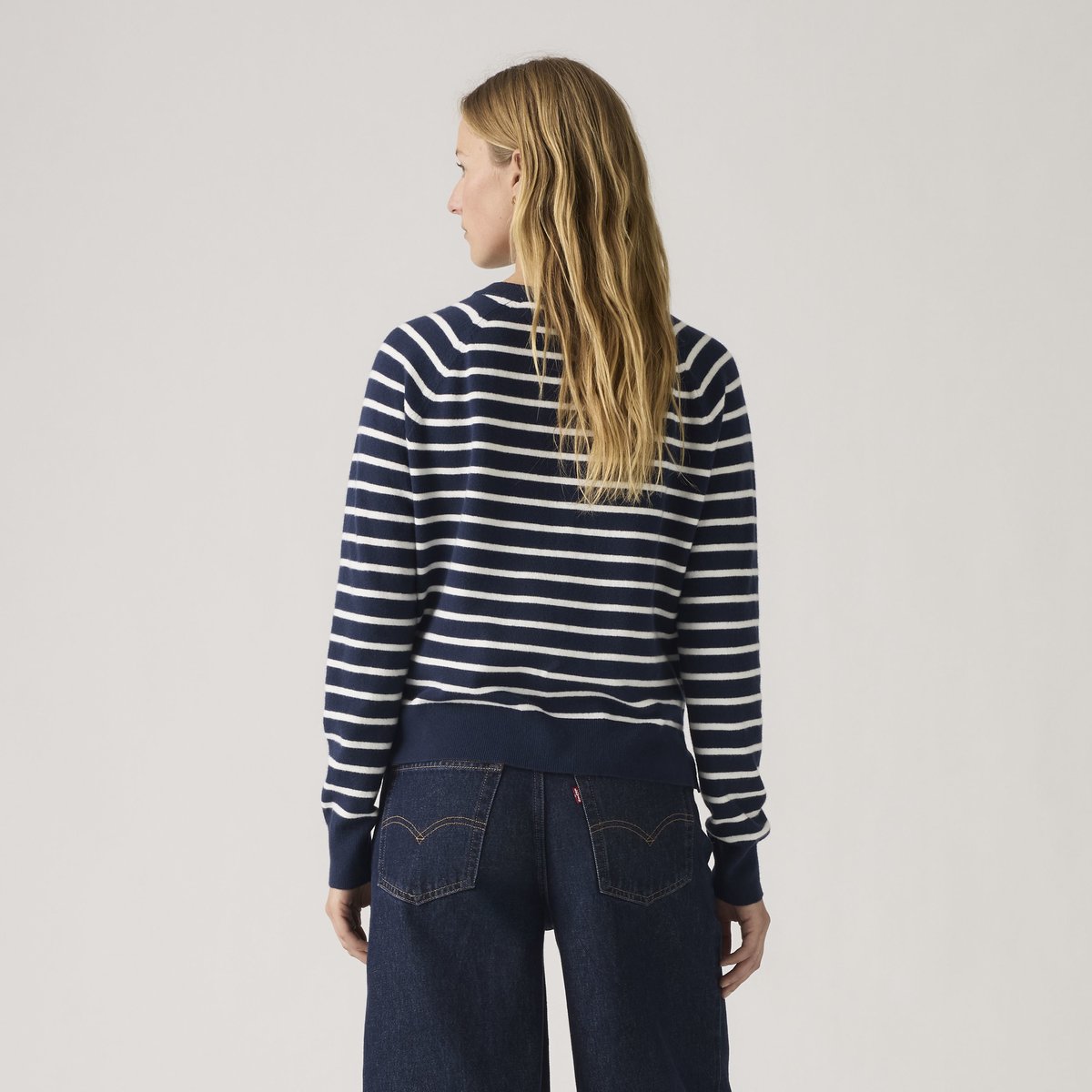 Cardigan col V Supersoft bleu - parisienne stripe peacoat, LEVI'S
