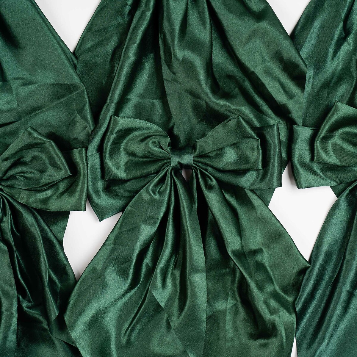 Set of 6 19cm Clip-on Satin Bows in Green green, SO'HOME