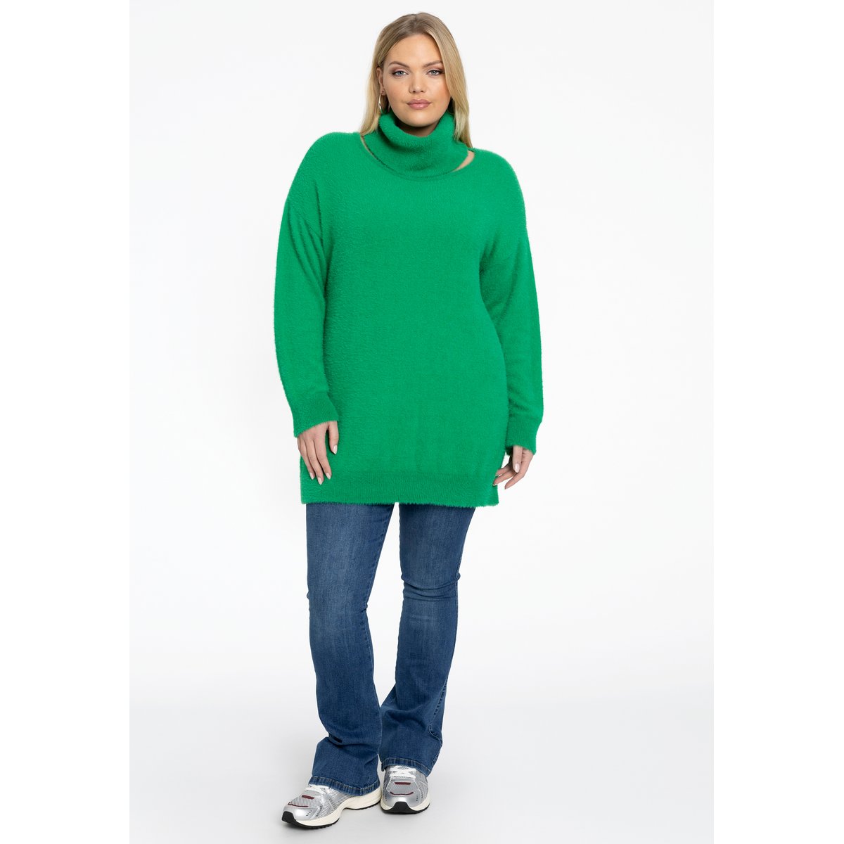 Pull avec col châle vert, YOEK