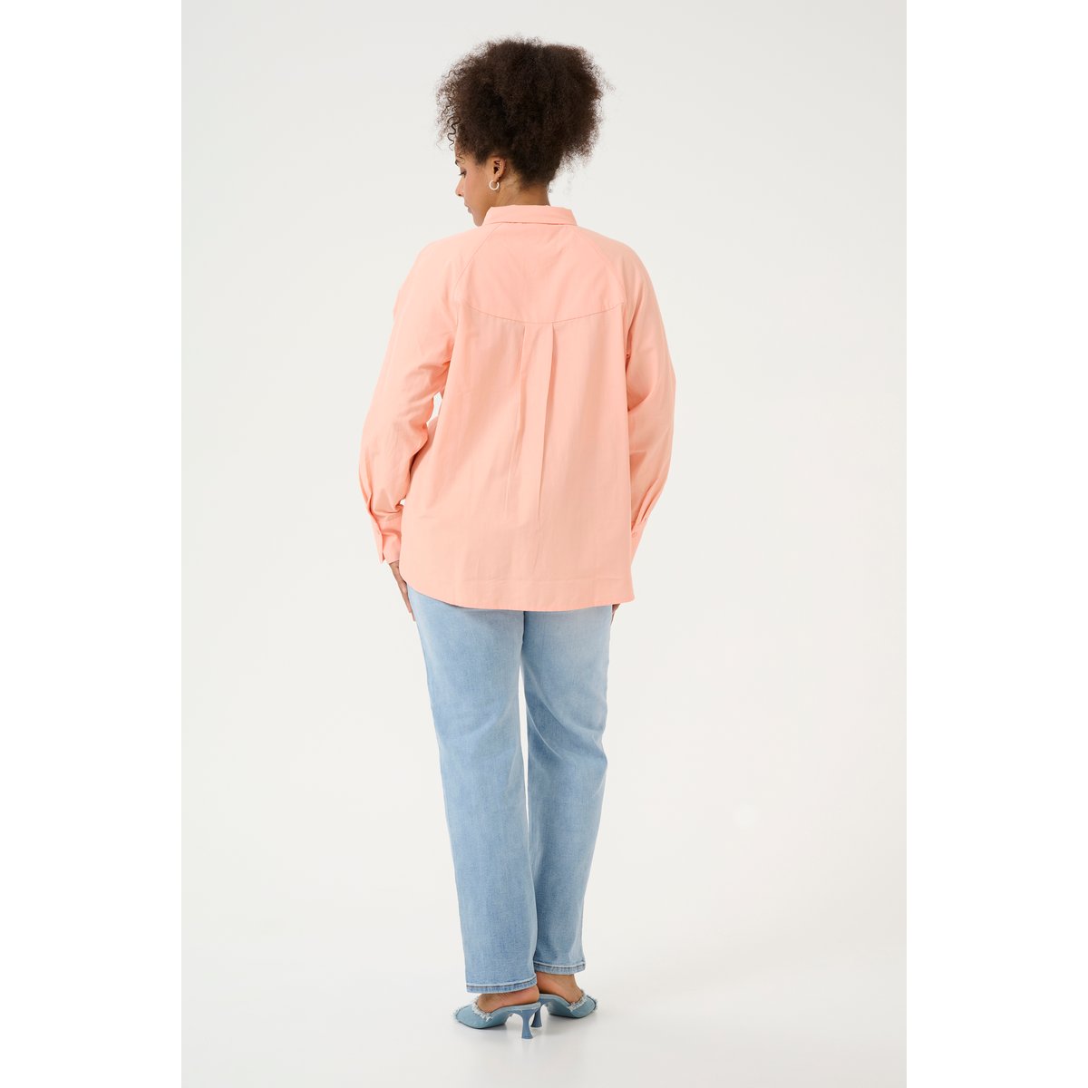 Long sleeved shirt orange peach nectar, KAFFE CURVE