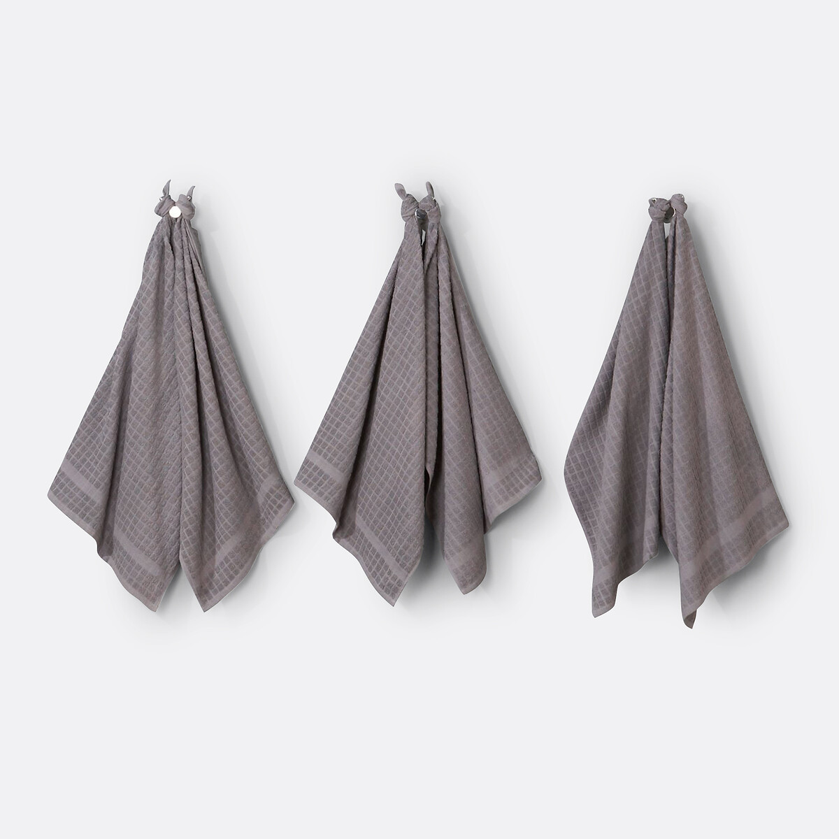 Lot de 6 essuies-mains éponge gris foncé, SO'HOME