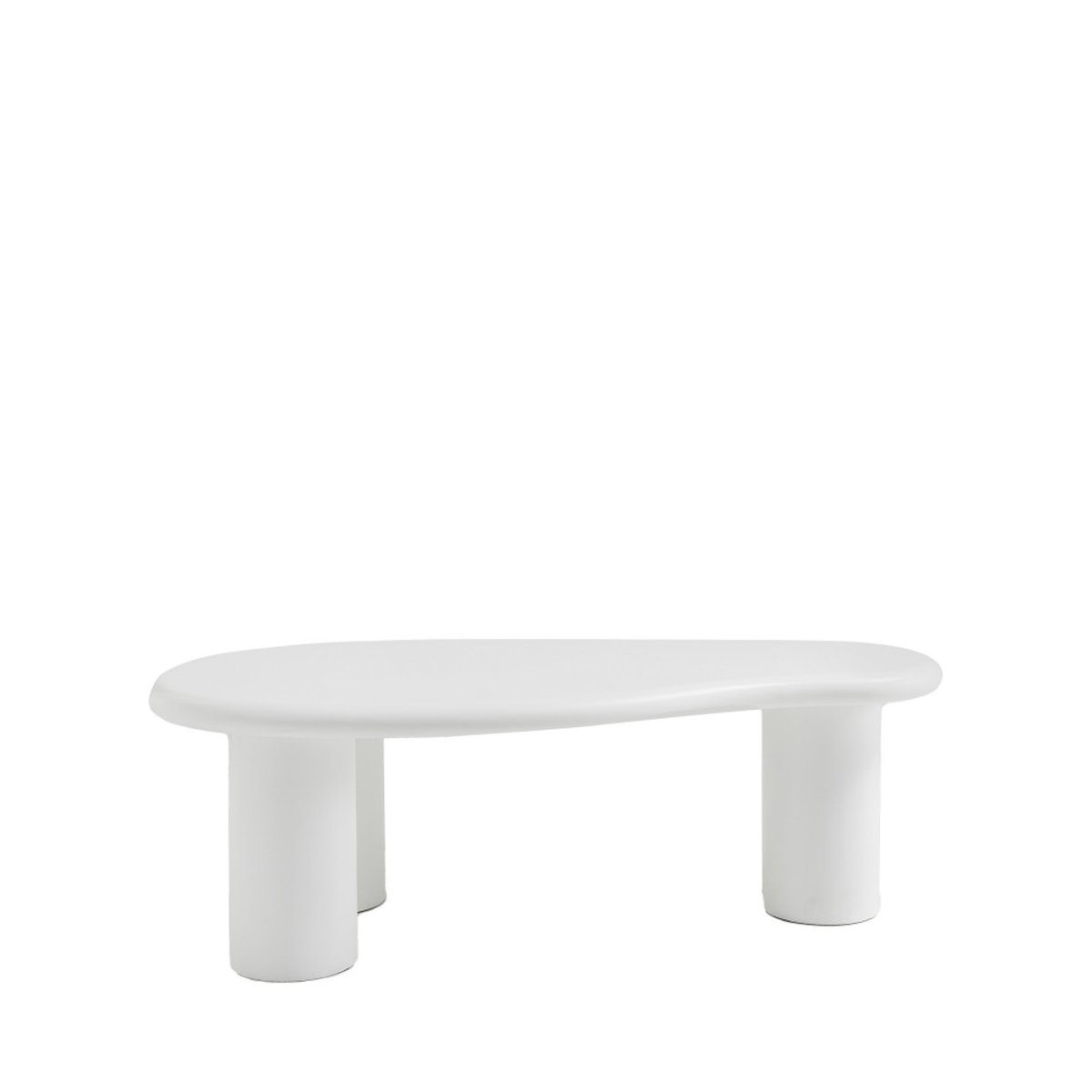 Table basse organique en fibre de ciment L120cm- LUNA blanc, DRAWER