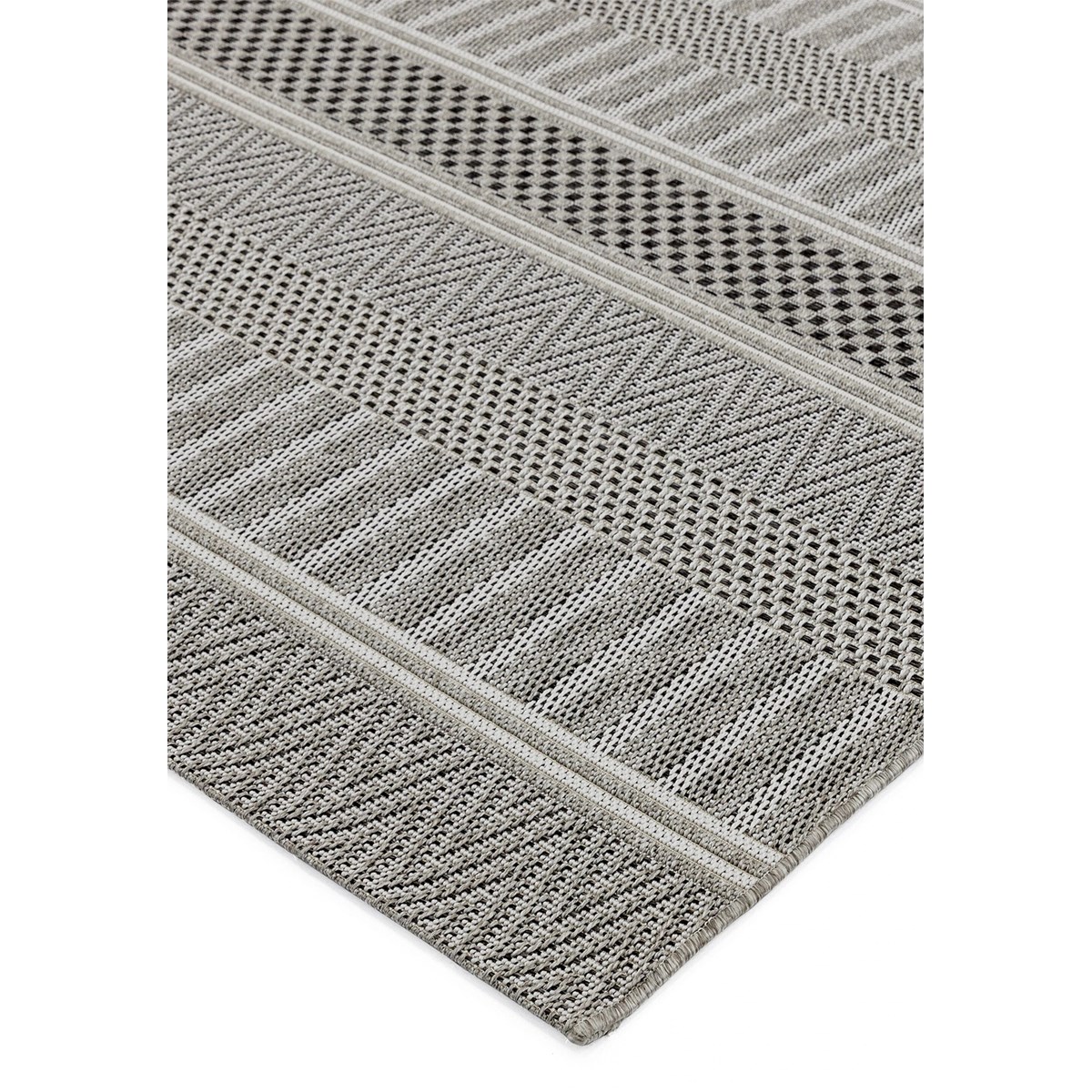 Tapis intérieur extérieur tissé plat LOGGIA gris, NOVATREND