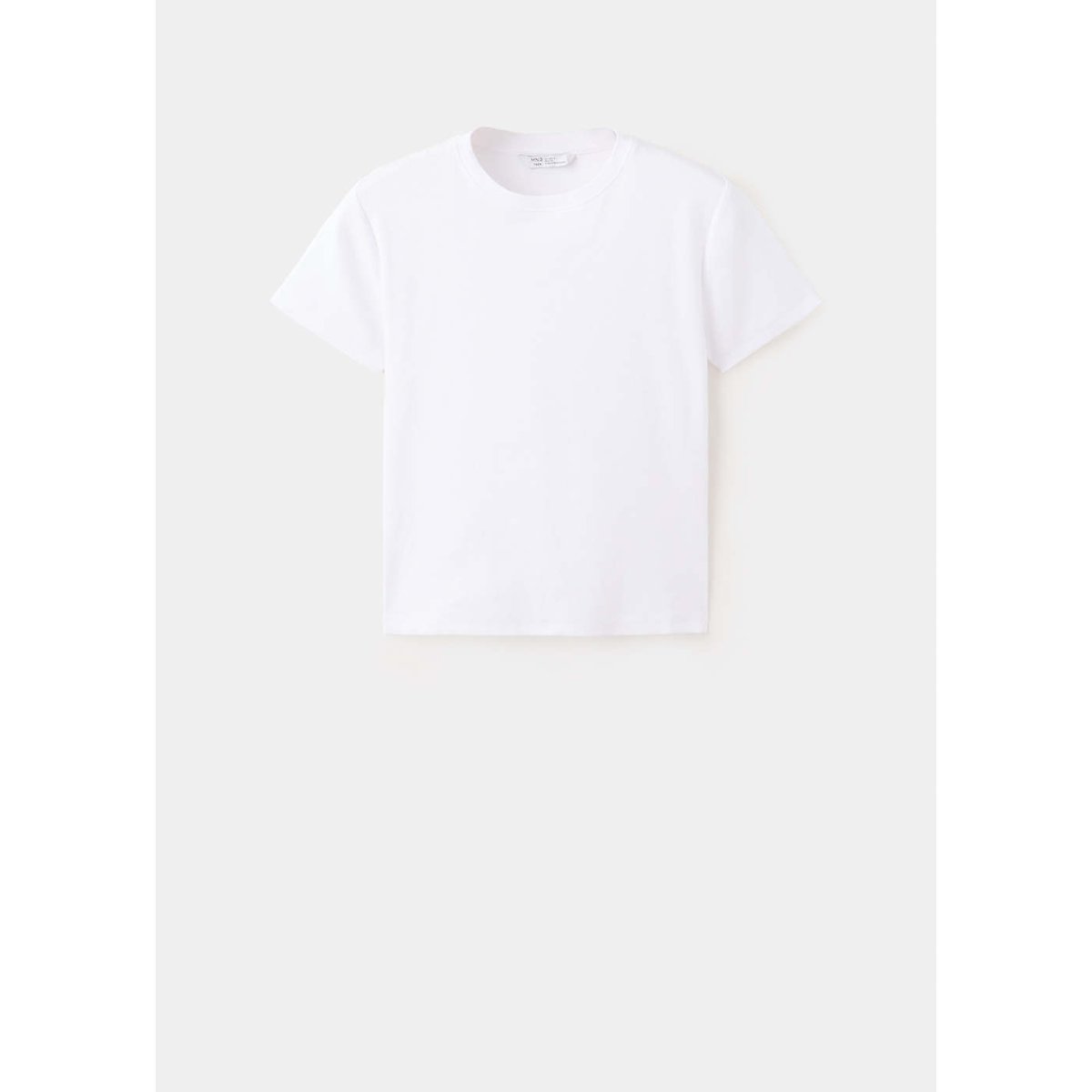 T-shirt ajusté à manches courtes blanc cassé, MANGO TEEN