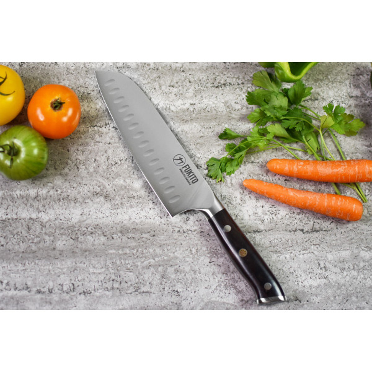 Couteau Ebene X50 modèle santoku 18cm v002237, FUKITO