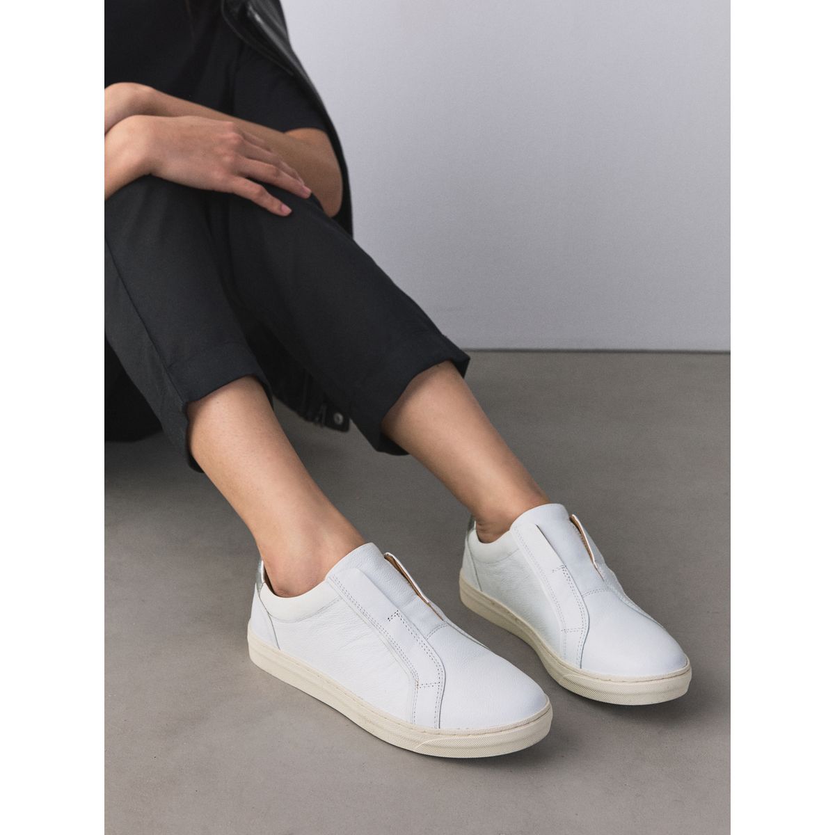 Baskets en cuir à enfiler forever comfort blanc/rose, NEXT