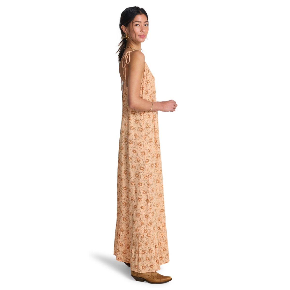 Robe col en V GYPSY BACKLESS orange soft peach, BILLABONG