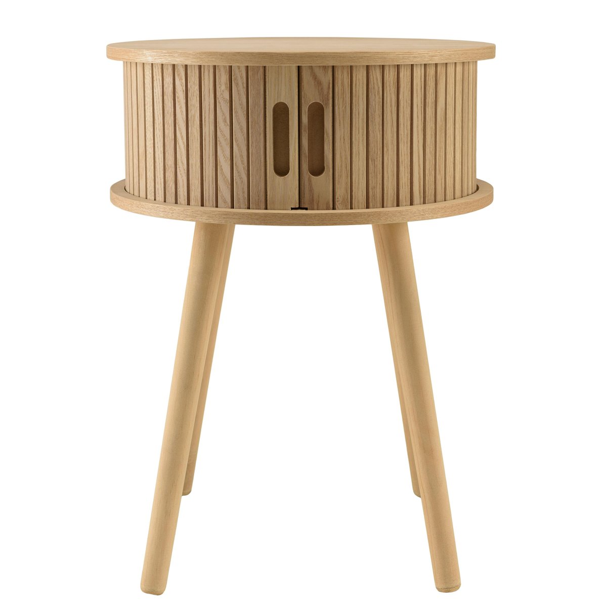 Table de chevet ronde en bois couleur naturelle D40cm CASTILLE bois naturel, PIER IMPORT