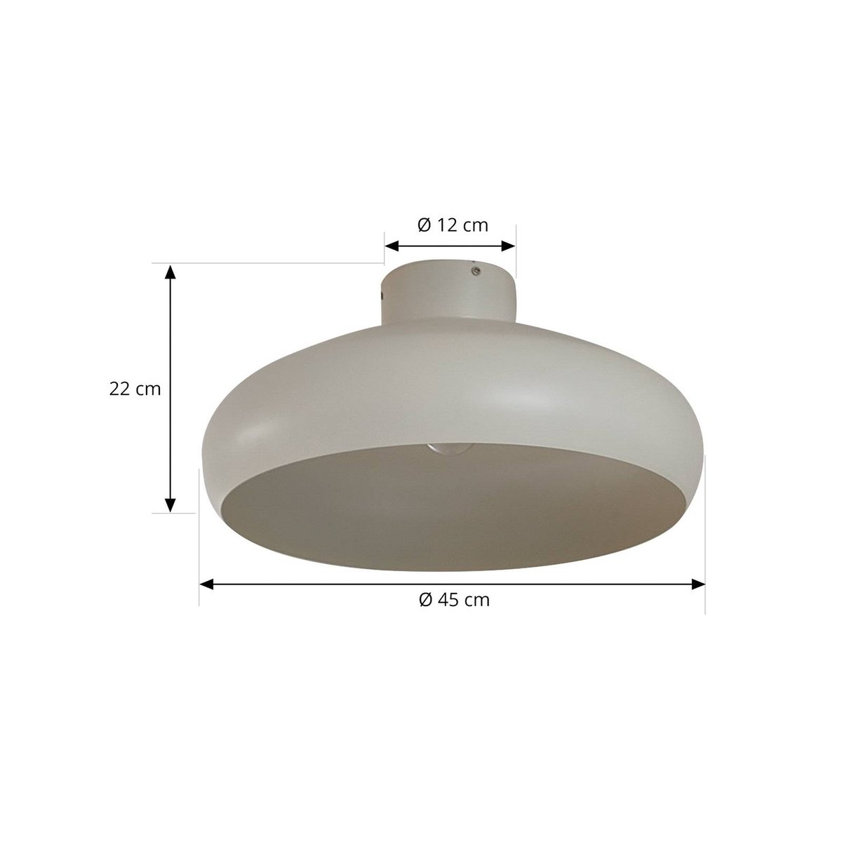 Plafonnier en métal moderne, Elover beige, LINDBY
