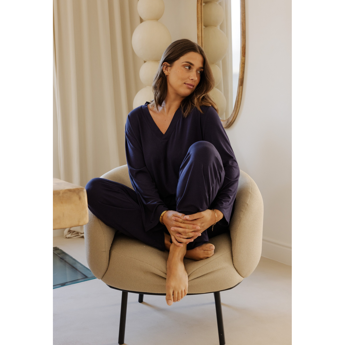 Pantalon CLÉMENCE bleu, VARIANCE