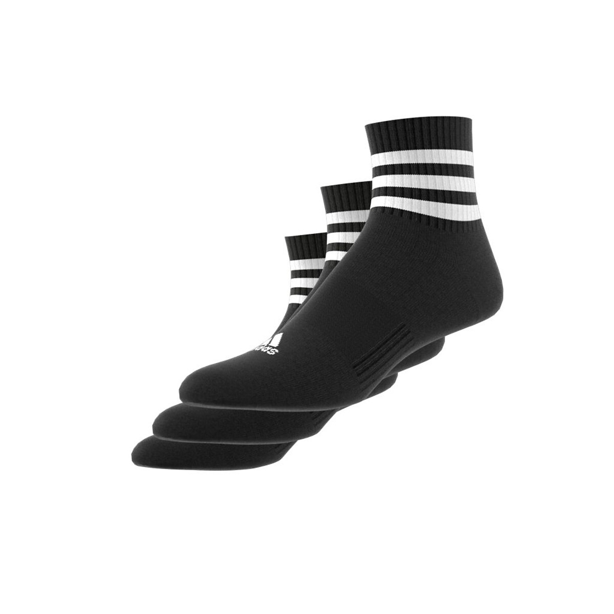 Set van 3 halfhoge sokken, gemoltonneerd zwart+zwart+zwart, adidas Performance