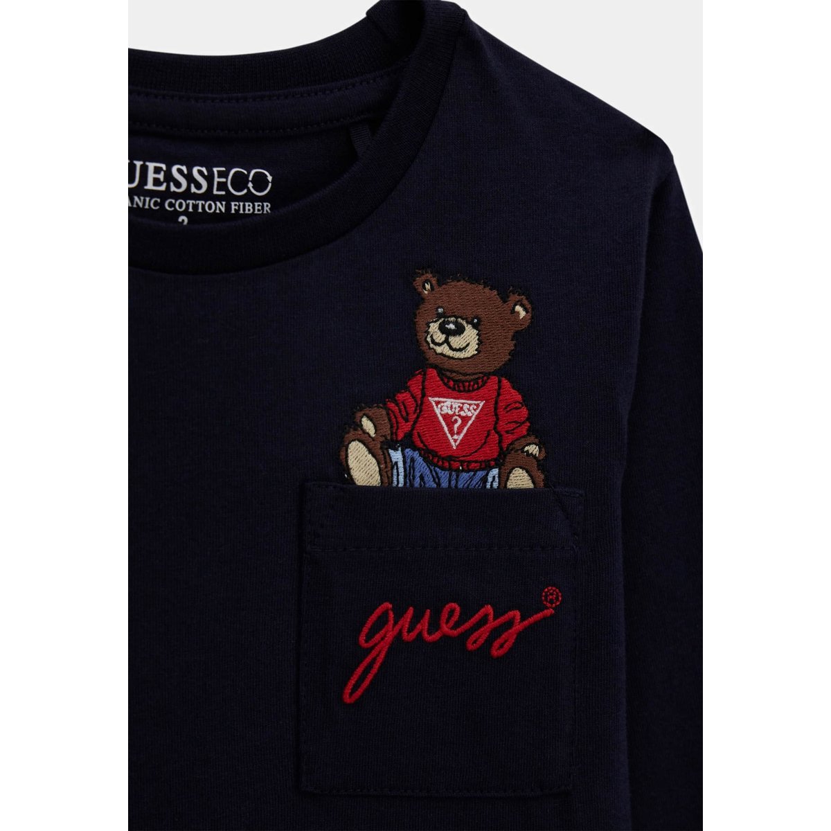 T-Shirt Logo Brodé bleu foncé, GUESS KIDS