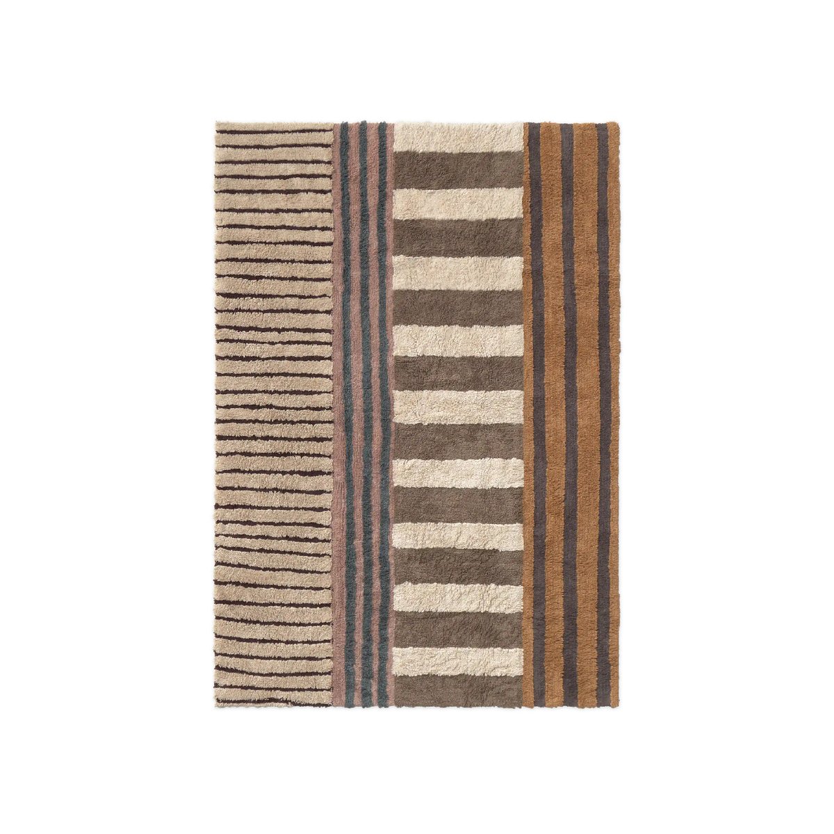 Tapis rectangulaire en coton Earth COLOR ON naturel, terrazzo, beige à pois, grain de café, marron, brun terre, gris foncé, ocre, LORENA CANALS