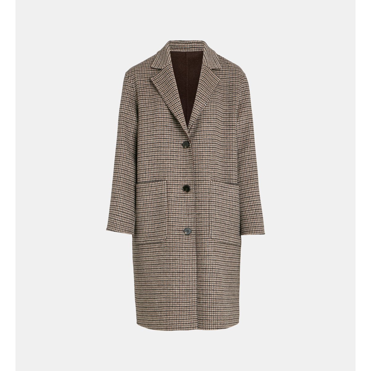 Manteau mi long réversible claudel bi chk marron, GALERIES LAFAYETTE