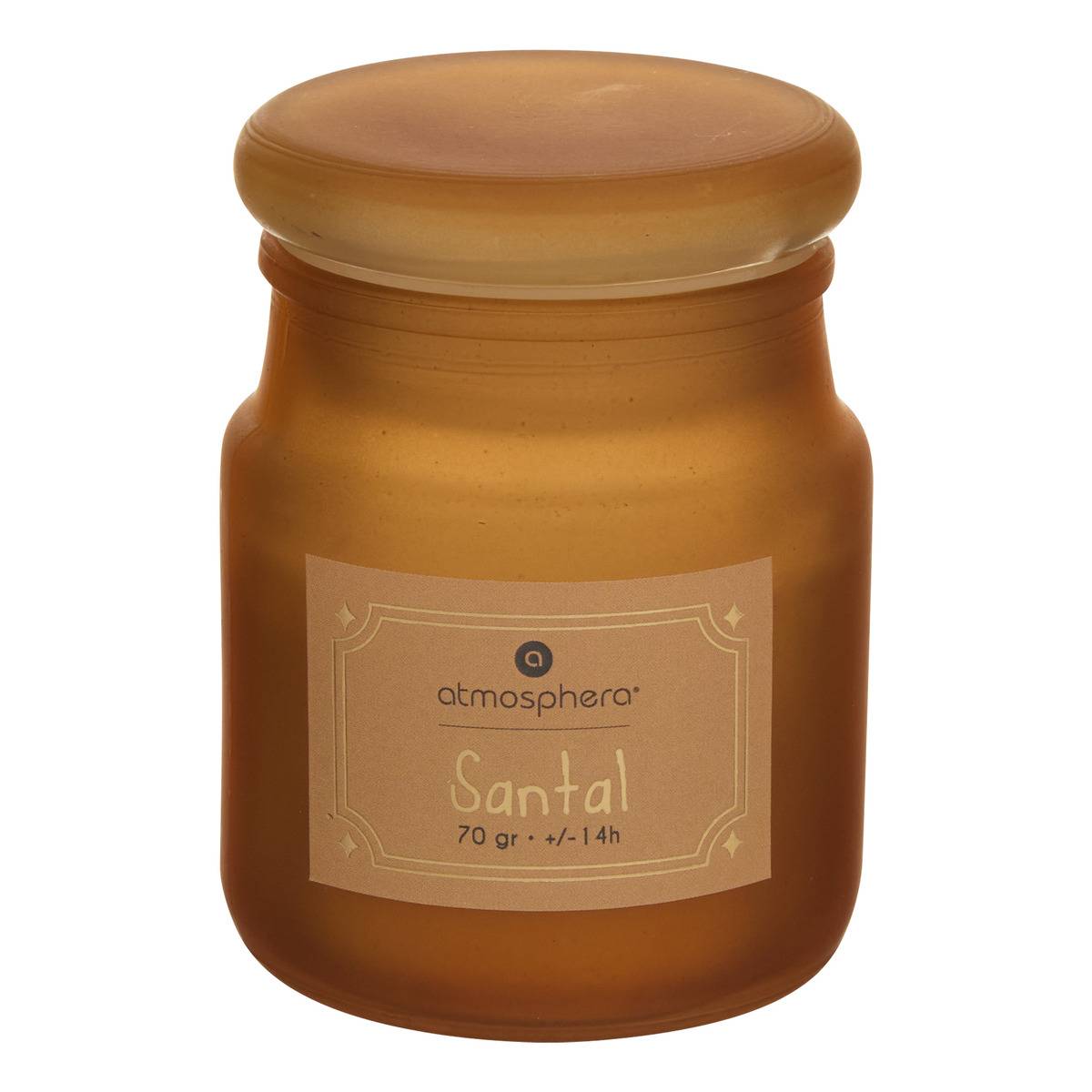 Bougie parfumée pot en verre coloré à bouchon ELOA blanc, ATMOSPHERA