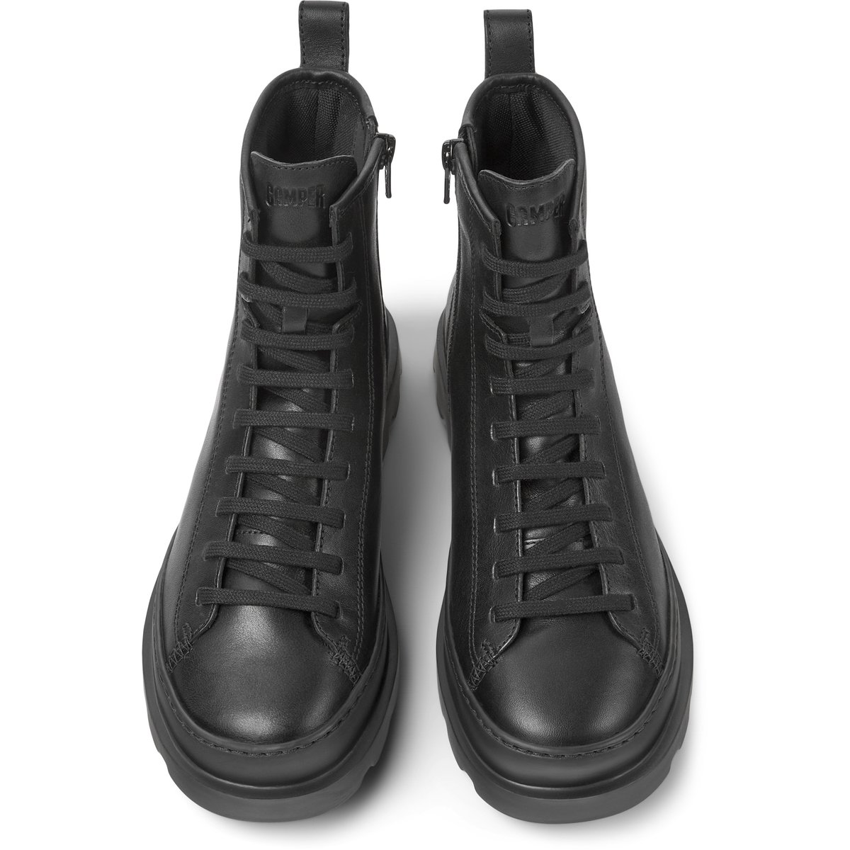 Bottines À Lacets Cuir Brutus noir, CAMPER