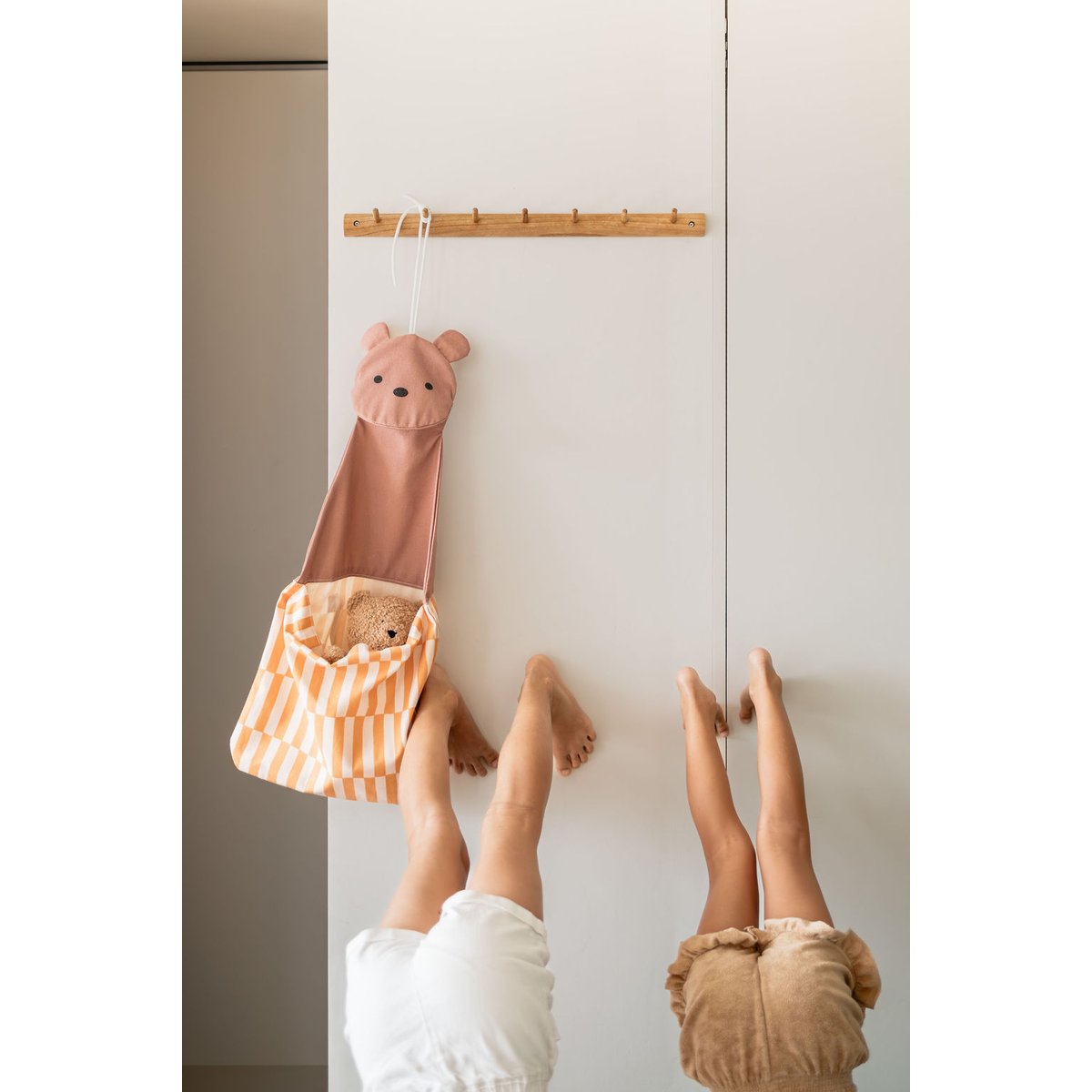 play&go - rangement mural & sac - bear ecru/jaune, PLAY ET GO