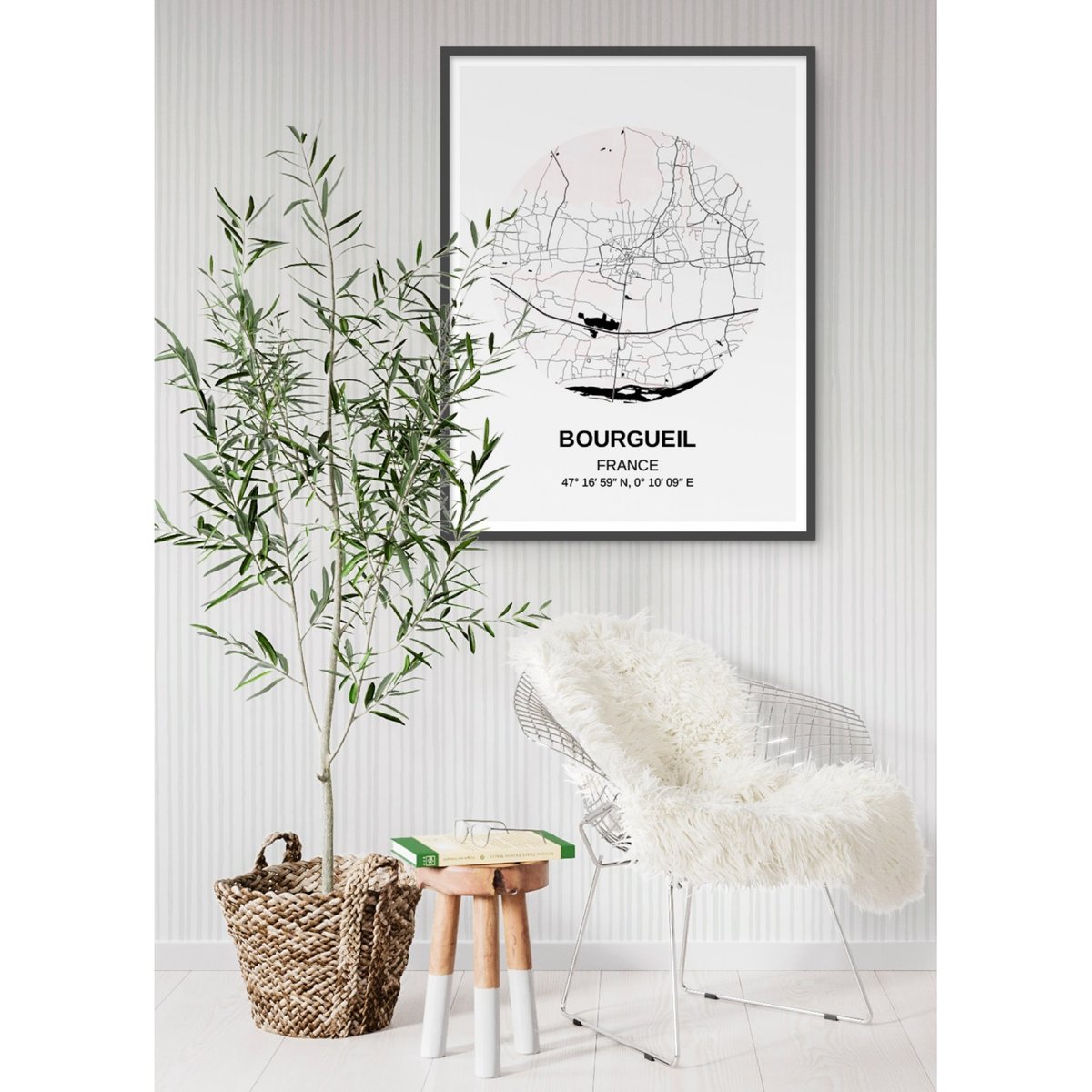 Affiche Carte Bourgueil blanc, L'AFFICHERIE