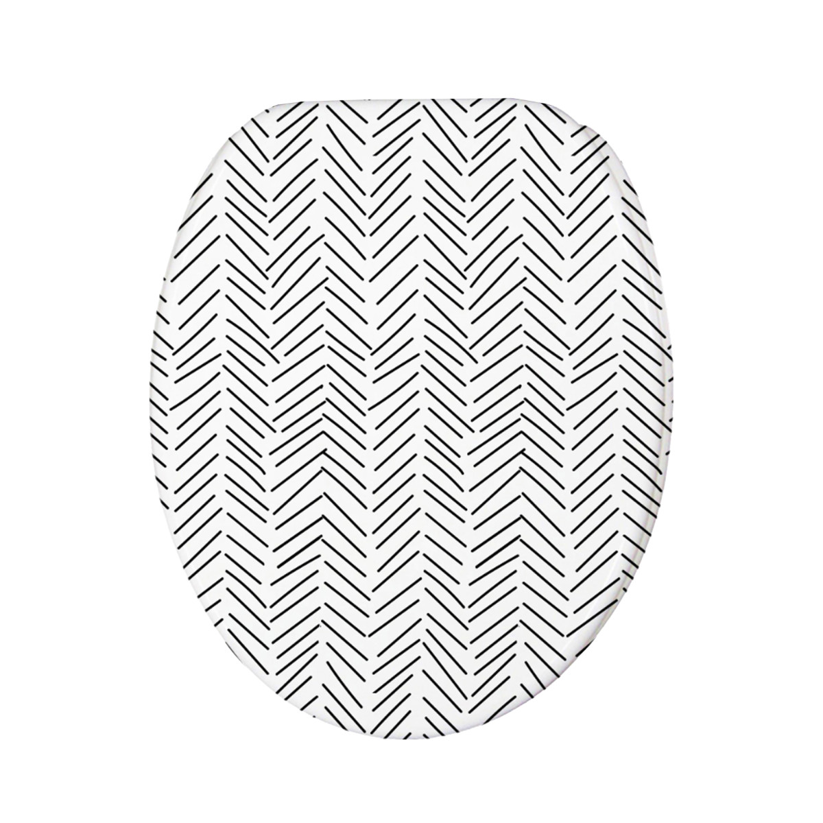 Abattant WC Thermodur Chevron - Frein de chute CHEVRON noir et blanc, GUY LEVASSEUR