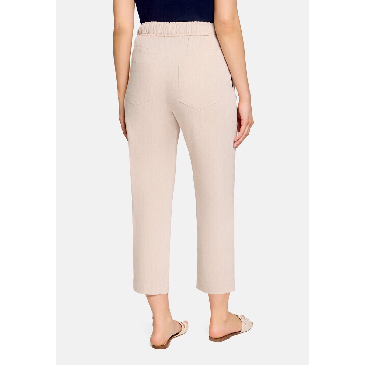Pantalon casual à taille élastique beige, BETTY & CO