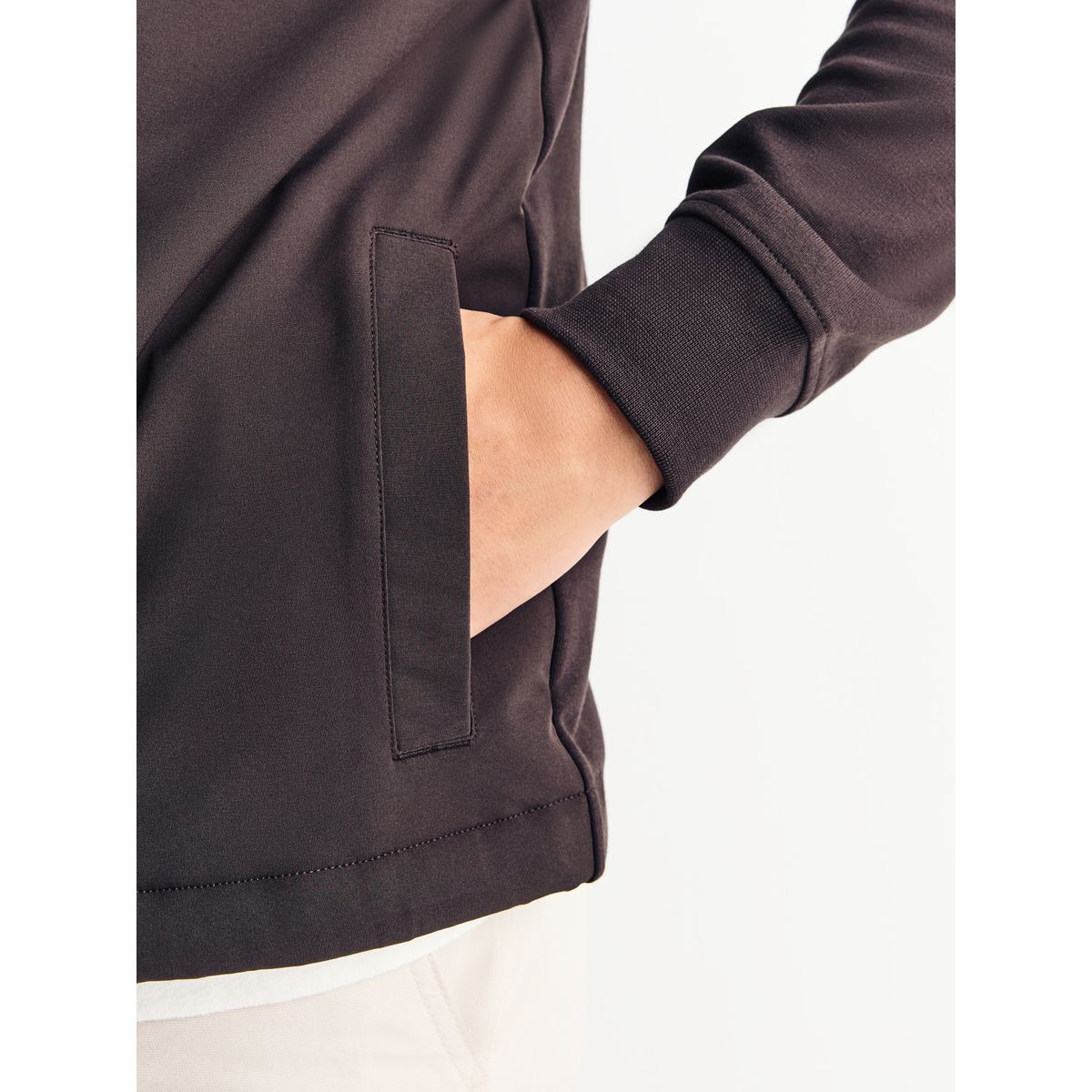 Veste zippée hybride marron chocolat, NEXT