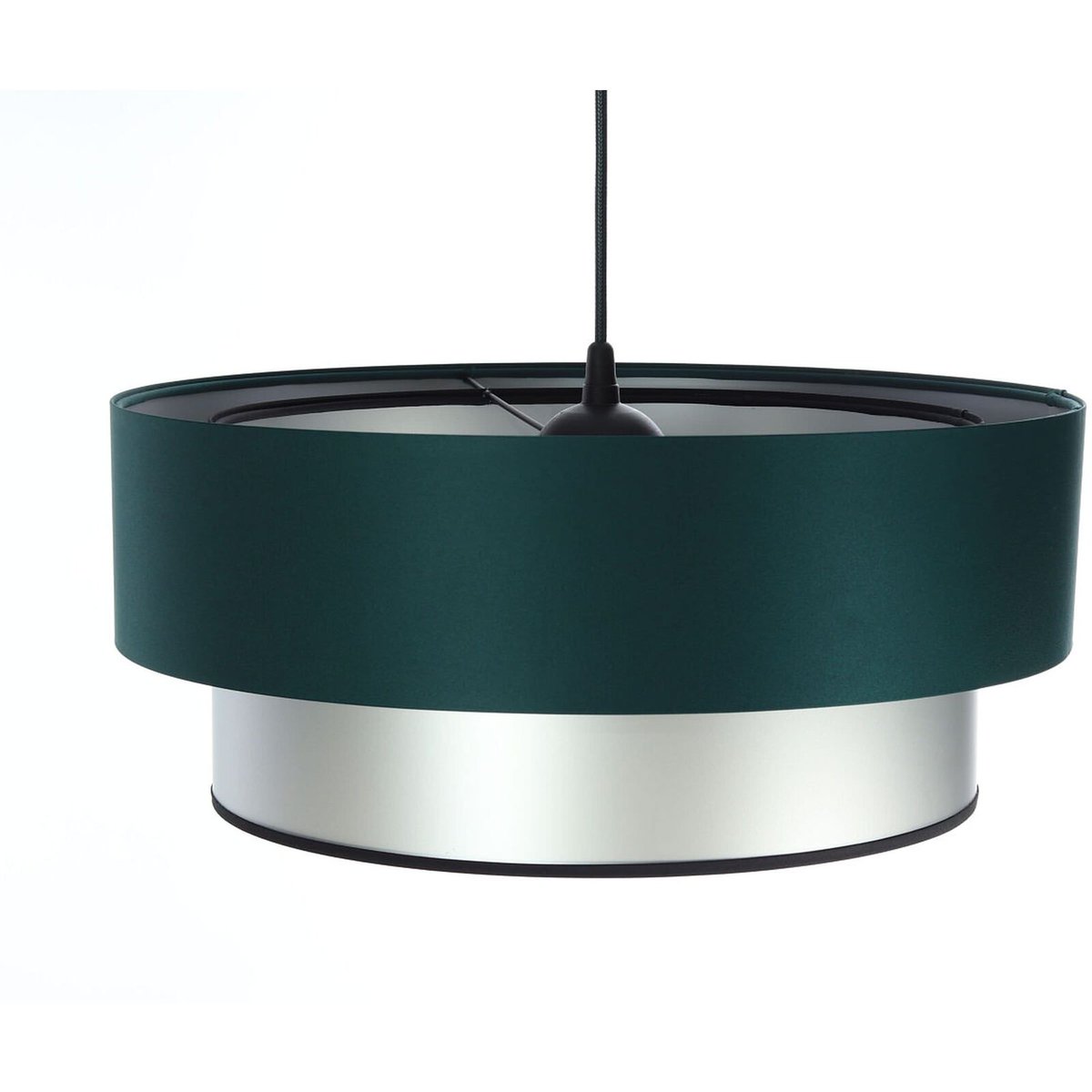 Suspension en tissu, DUO ÉLÉGANT vert bouteille et argent satiné et brillant, BPS KONCEPT