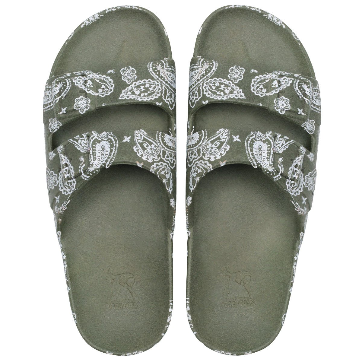 Sandales plates Enfant BANDANA kaki foncé, CACATOES