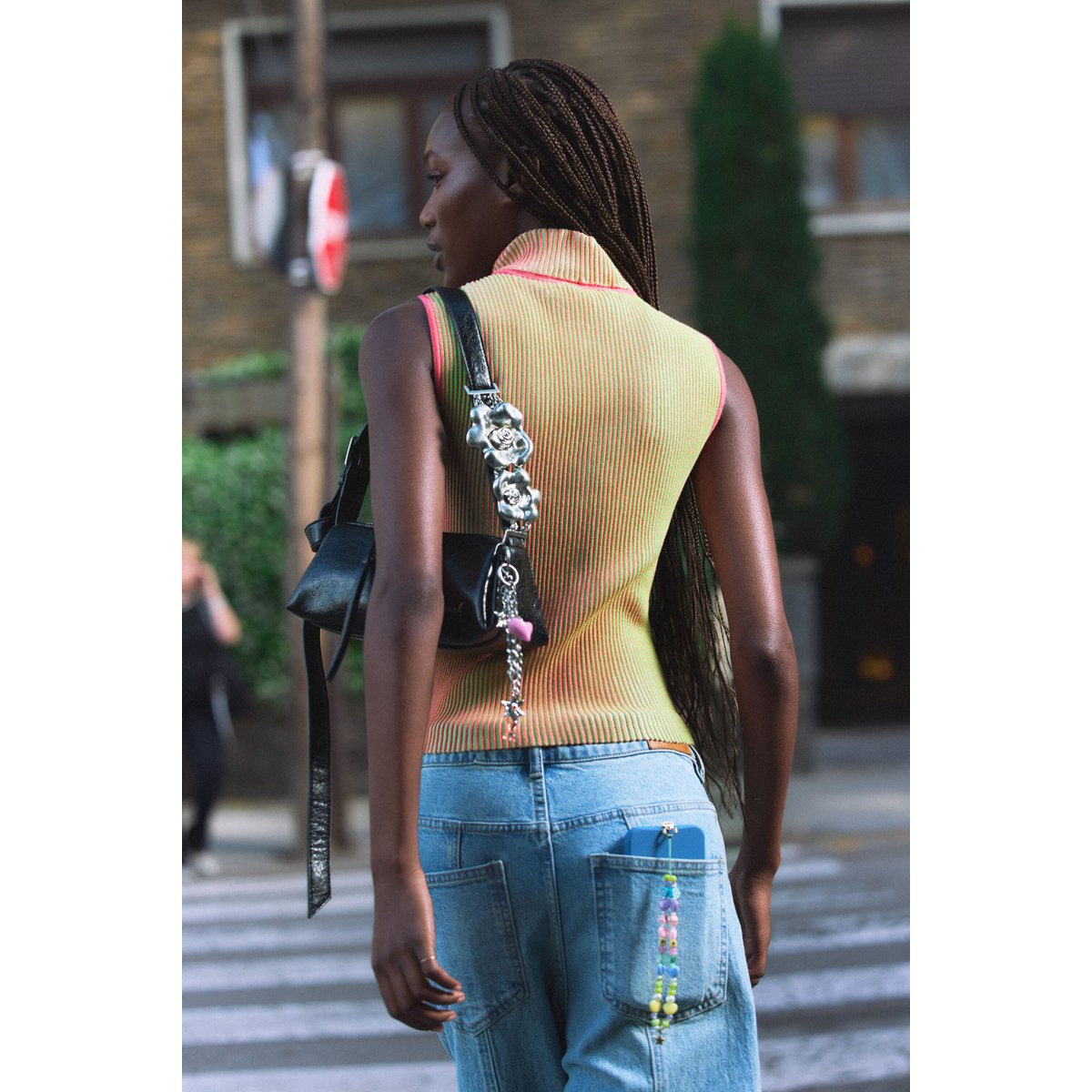 T-shirt zippé en maille irisée jaune, DESIGUAL
